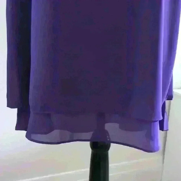 🌴2/$25🌴JOUICA | Women's Purple Sleeveless Chiffon Double Tiered Layered Top - Picture 5 of 8